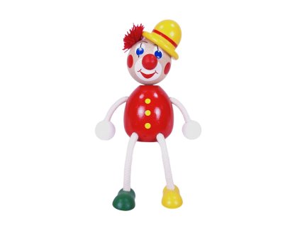 Clown hand painted wooden figure