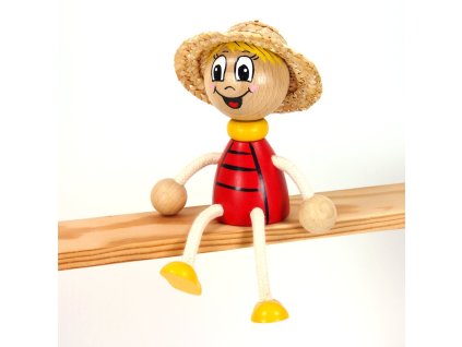 ladybird wooden sitting figure