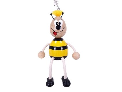 Bumblebee wooden figure on spring