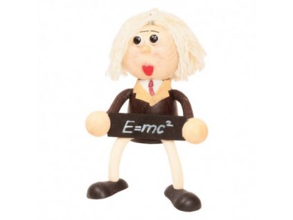 Einstein wooden figure on spring