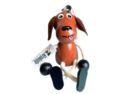 Brown dog bouncing figure