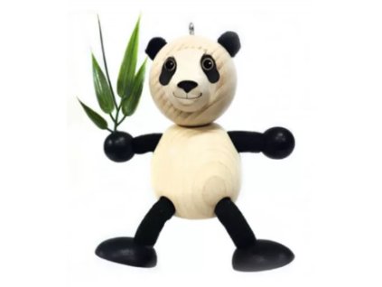 panda bear wooden figure on spring