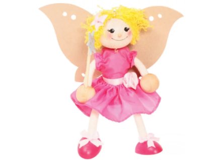 fairy wooden figure on spring for kids