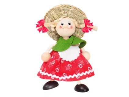 blond girl wooden springy doll