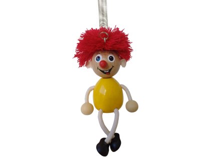 redhair boy wooden figure on spring