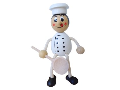 chef jamie wooden sitting figure