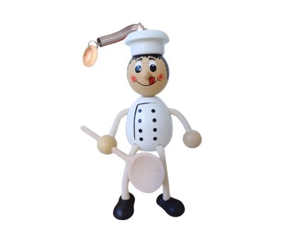 chef jamie wooden bouncing figure