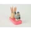 mouse wooden pencil holder for kids